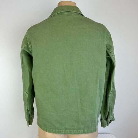 Pull&Bear Women’s XS Green Cotton Active Utility Army Jacket Coat Multi Pocket - Picture 6 of 9